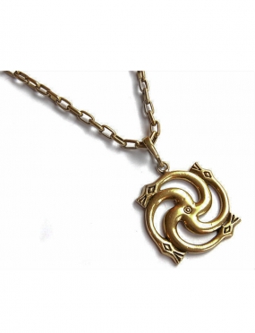 Brass pendant - with the Serpent's Heads