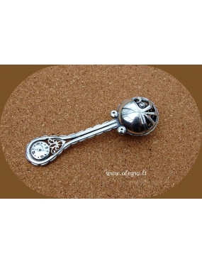 1695 Silver rattle - unique gift for Christening [kita rūšis] Ag 925