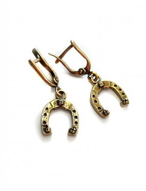 778 Brass earrings "Horseshoes"