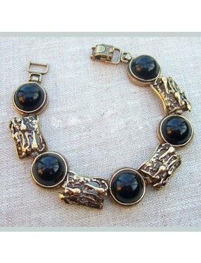 728 Brass bracelet with Onyx