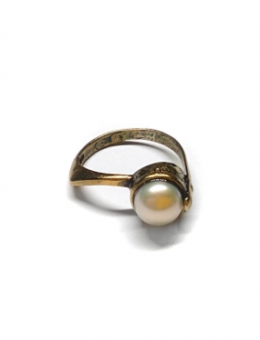 1939 Brass ring with Freshwater Pearl