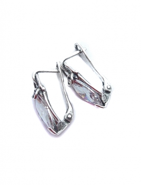 326 Silver earrings with Zircon Ag 925