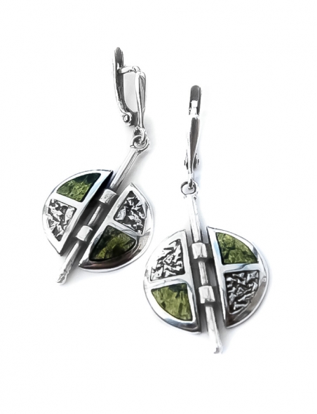 1575 Silver earrings with Serpentine Ag 925