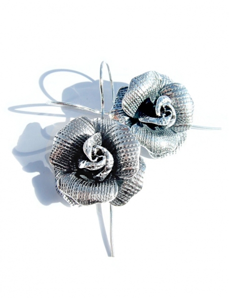 271 Silver earrings "Roses" Ag 925 (pora)