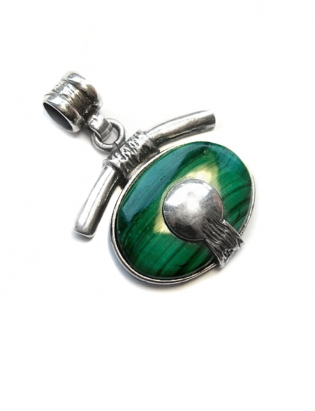 789 Silver pendant with Malachite Ag 925