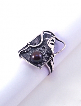 1699 Silver ring with Freshwater Pearl Ag 925