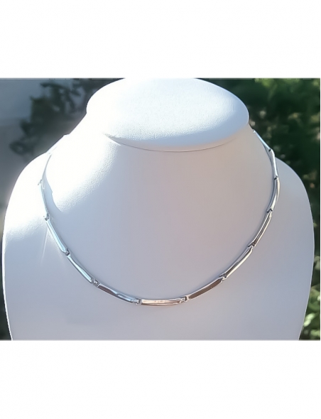 454 Silver hoop necklace from links (flexible) Ag 925 [kolijė]