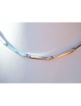 454 Silver hoop necklace from links (flexible) Ag 925 [kolijė]