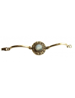 658 Brass bracelet with Cat's Eye