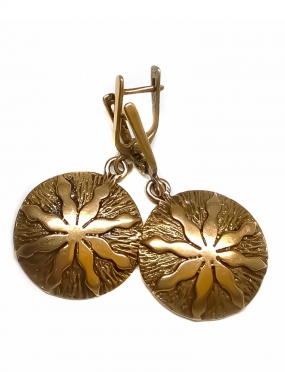 1441 Brass earrings "Sun"