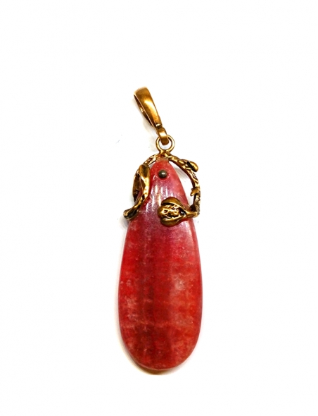 1584 Brass pendant with Rhodochrosite