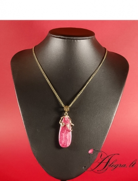 1584 Brass pendant with Rhodochrosite