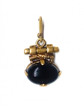 1862 Brass earrings with Onyx