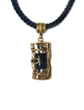 1872 Brass pendant with Onyx