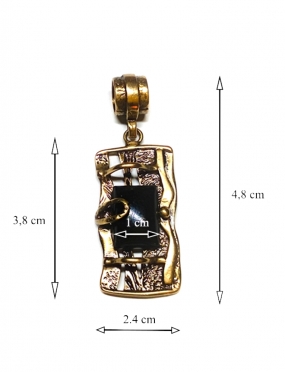 1872 Brass pendant with Onyx