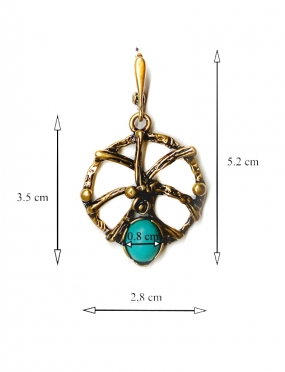 1875 Brass pendant with Turquoise howlite