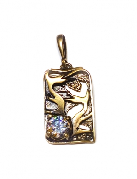 1884 Brass pendant with Zircon