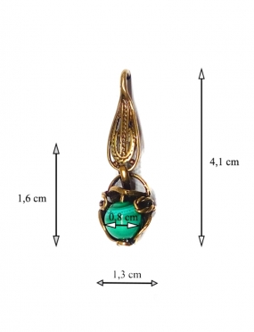 1885 Brass earrings with Malachite