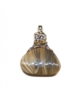 1894 Brass pendant with Agate