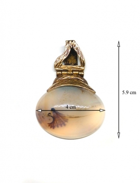 1895 Brass pendant with Agate