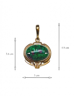 1908 Brass pendant with Zoisite