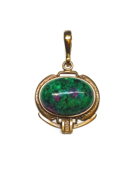 1908 Brass pendant with Zoisite