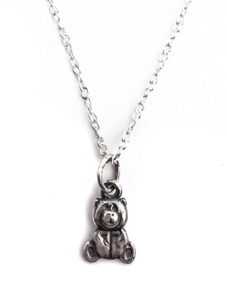 1598 Silver pendant - Teddy bear. Great gift for Christening / Communion Ag925 [pakabukas, grandinėlė]