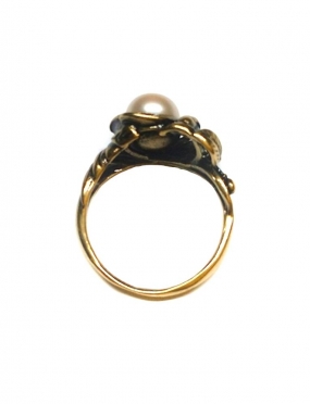 1938 Brass ring with Freshwater Pearl