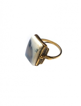 1942 Brass ring with Dendritic Agate