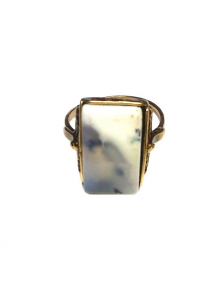 1942 Brass ring with Dendritic Agate