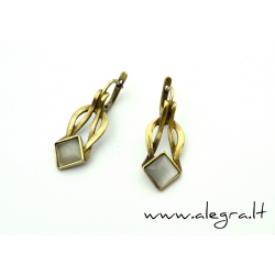 1451 Brass earrings with Cat's Eye