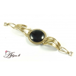 1672 Brass bracelet with Onyx