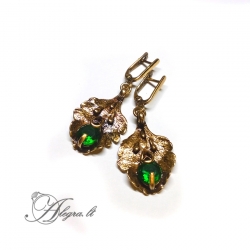 1869 Brass earrings with Zircon