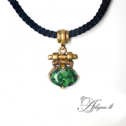 1873 Brass pendant with dyed Zoisite