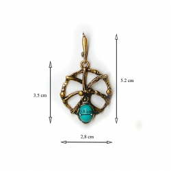 1875 Brass pendant with Turquoise howlite