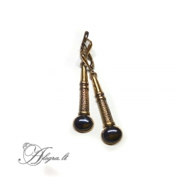 1881 Brass earrings with Hematite