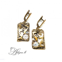 1883 Brass earrings with Zircon