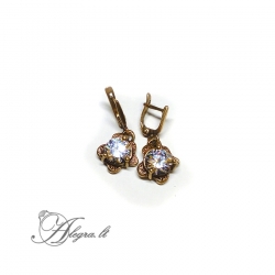 1886 Brass earrings with Zircon
