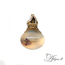 1895 Brass pendant with Agate