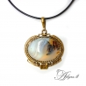 1896 Brass pendant with Agate