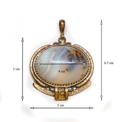 1896 Brass pendant with Agate