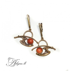 1898 Brass earrings with Goldstone