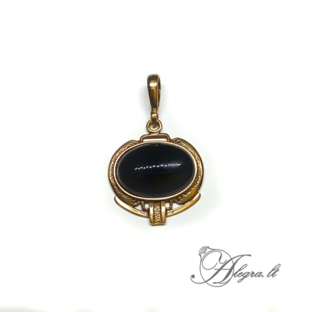 1904 Brass pendant with Onyx