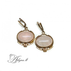 1915 Brass earrings with Rose Quartz