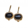 1917 Brass earrings with Rainbow Obsidian