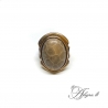 1943 Brass ring with Fossil coral