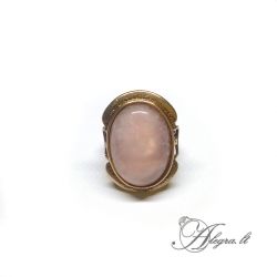 1945 Brass ring with Rose Quartz