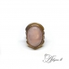 1945 Brass ring with Rose Quartz