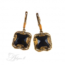 2046 Brass earrings with onyx