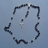 Silver rosary with Lava Stone [R023]